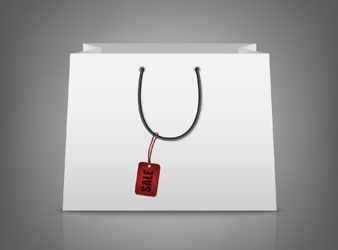 Plain white Bag L R 8.90ea